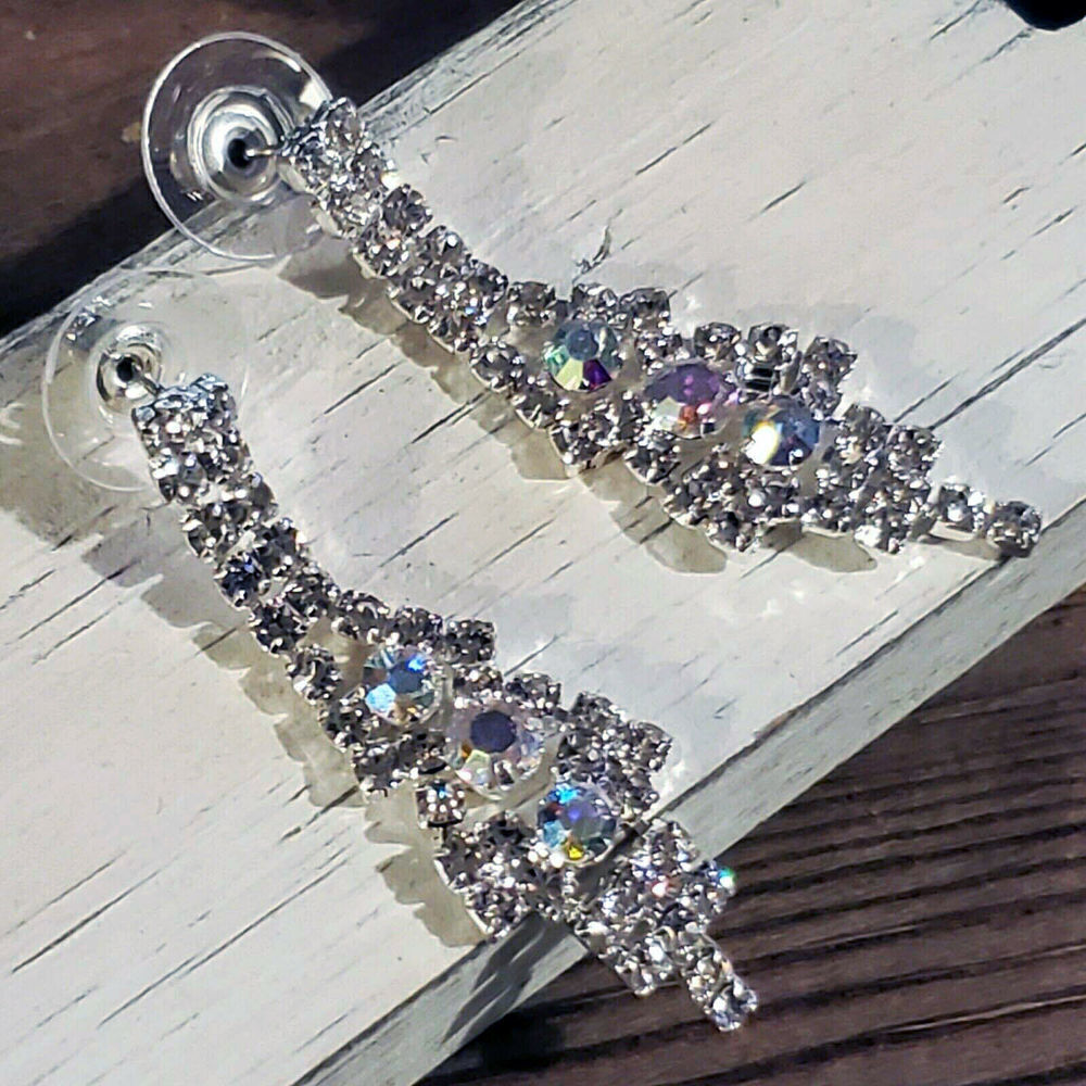Retro Glam European Lady Di Style Austrian Crystal Earrings - Picture 9 of 10